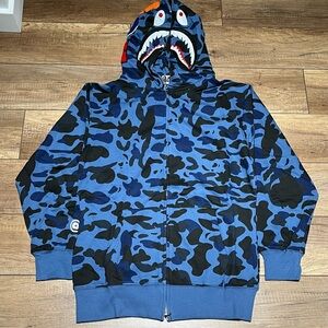 BAPE Shark Blue Zipper Hoodie